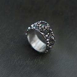 srebrny,pierścionek,obrączka,z opalem - Pierścionki - Biżuteria