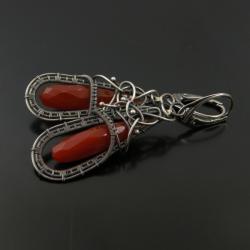 kolczyki,misterne,wire wrapping,srebrne,Sunflower - Kolczyki - Biżuteria