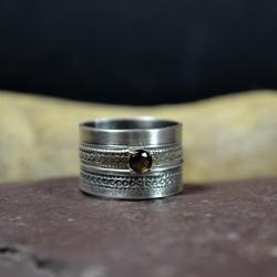 restro pierścionki,z kwarcem dymnym - Pierścionki - Biżuteria