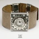 Bransoletki zegarek,srebrna biżuteria,skórzana bransoleta