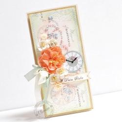ślub,kartka,pudełko,kwiaty,zegar - Kartki okolicznościowe - Akcesoria