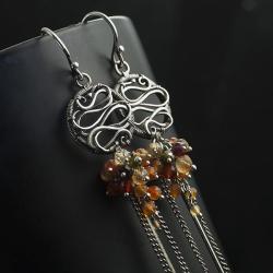 wire-wrapping,długie,lekkie,oryginalne,letnie - Kolczyki - Biżuteria