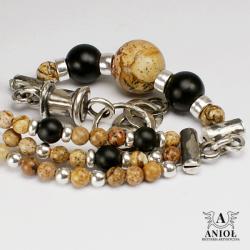 bransoleta,srebro,safari,onyks - Bransoletki - Biżuteria