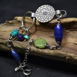 kolorowa bransoleta,bransoleta z kamieniami - Bransoletki - Biżuteria