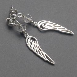 kolczyki ze skrzydłami,skrzydła,srebro - Kolczyki - Biżuteria