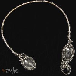 naszyjnik,kryształ górski,wire wrapping,vevka - Naszyjniki - Biżuteria