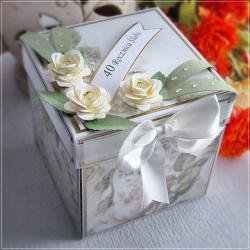 pudełko,tort,rocznica,ślub,zdjęcie - Kartki okolicznościowe - Akcesoria
