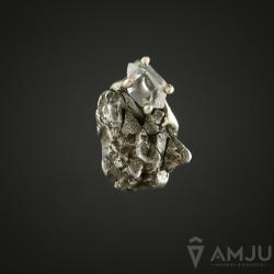 meteoryt,diament,herkimer,srebrny - Wisiory - Biżuteria
