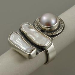pierścionek z perłami - Pierścionki - Biżuteria