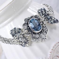 Srebrna bransoletka z topazem - Bransoletki - Biżuteria