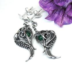 Oryginalne kolczyki z zielonym agatem - Kolczyki - Biżuteria