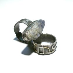 pierścień,srebro,zloto,kyanit - Pierścionki - Biżuteria