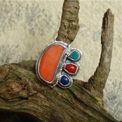 kolorowy pierścień,pomarańczowy - Pierścionki - Biżuteria