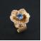 Pierścionki pierścień z niebieskim oczkiem,kwiat,kwiatowy