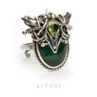 Pierścionki srebrny pierścionek,duży,elegancki,zielony