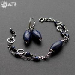 Komplet ze srebra i lapis lazuli - Komplety - Biżuteria