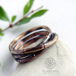 organiczny pierścionek z brązu,alabama - Pierścionki - Biżuteria