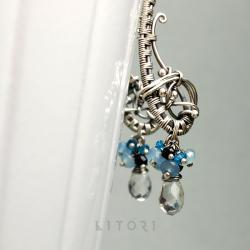 kolczyki,wiszące,długie,niebieskie,litori - Kolczyki - Biżuteria