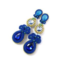 kobaltowe,haber,sutasz,sutaszowe,swarovski - Kolczyki - Biżuteria