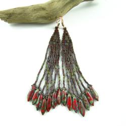 długie kolczyki koralikowe,kolczyki indiańskie - Kolczyki - Biżuteria