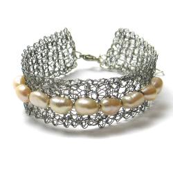 bransoletka,perły,elegancka,romantyczna, - Bransoletki - Biżuteria