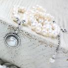 Naszyjniki Srebrny naszyjnik z perłami