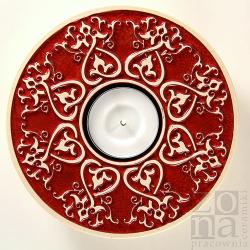 lampion,świecznik,serce,ceramika,czerwień - Ceramika i szkło - Wyposażenie wnętrz