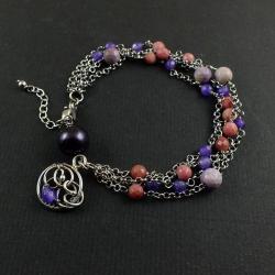 bransoletka,charms,wire-wrapping,elegancka - Bransoletki - Biżuteria