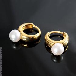 kolczyki,złocone,perły,srebrne - Kolczyki - Biżuteria
