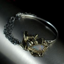 nowoczesna bransoleta z opalem - Bransoletki - Biżuteria