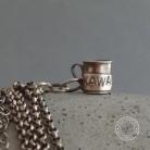 Naszyjniki srebro,oksydowane,surowy,minimalizm,kawa,