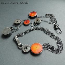 srebro,koral,muszla,pomarańczowe - Komplety - Biżuteria