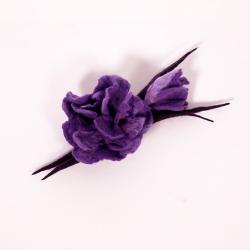 fioletowy,kwiat,broszka,filcowana - Broszki - Biżuteria