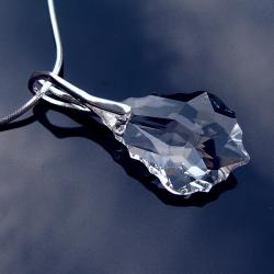 delikatny wisior slubny Swarovski Crystal srebrny - Wisiory - Biżuteria
