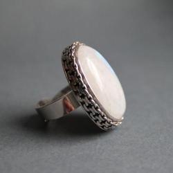 pierścionek srebro kamień metaloplastyka unikat - Pierścionki - Biżuteria