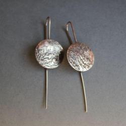 kolczyki srebro unikat faktura topione - Kolczyki - Biżuteria