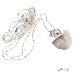 kryształowy wisior,kryształ,srebrny, - Wisiory - Biżuteria