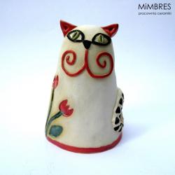 ceramiczny kot,tulipan,bajkowy - Ceramika i szkło - Wyposażenie wnętrz