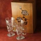 Ceramika i szkło róże,grawerowane,piaskowane