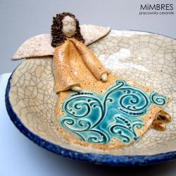 aniołek w miseczce,ceramiczna miseczka,misa - Ceramika i szkło - Wyposażenie wnętrz