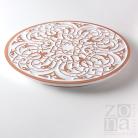 Ceramika i szkło ceramiczna patera,misterny ornament,biały