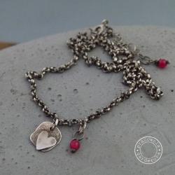 srebro,serce,serduszko,oksydowany,minimalistyczny - Naszyjniki - Biżuteria