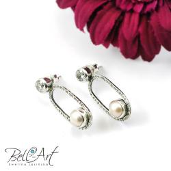 eleganckie,nowoczesne,błyszczące,perłowe - Kolczyki - Biżuteria