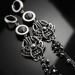 AMARENO,srebro,wire-wrapping,ekskluzywne,ciba - Kolczyki - Biżuteria