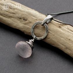 Naszyjnik ze srebra i kwarcu różowego - Naszyjniki - Biżuteria