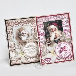 kartki,Mikoł,Boże Narodzenie,święta,poinsettia - Kartki okolicznościowe - Akcesoria