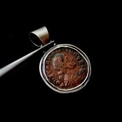 moneta,brąz,Rzym,antyk,srebrny,srebro,unisex - Wisiory - Biżuteria