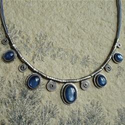 naszyjnik z kyanitami,niebieski,indygo - Naszyjniki - Biżuteria