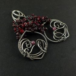 kolczyki,wire-wrapping,ekskluzywne,rubin - Kolczyki - Biżuteria