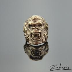 pierścień dla meżczyzny,brąz,głowa goryla - Pierścionki - Biżuteria